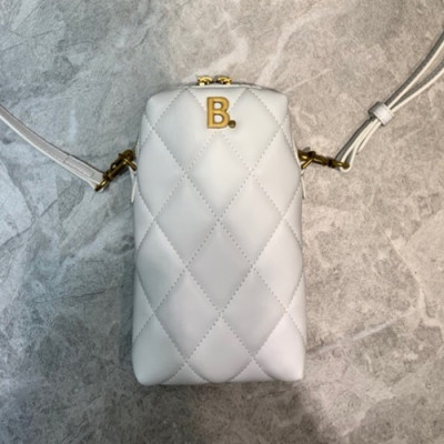 Balenciaga 2020 Leather Phone Bag Shoulder Bag,20CM - 발렌시아가 2020 여성용 레더 폰 백 숄더백,BGB0577,20CM,화이트