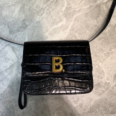 Balenciaga 2020 Leather  Shoulder Bag,18.5CM - 발렌시아가 2020 레더 숄더백,BGB0588,18.5CM,블랙