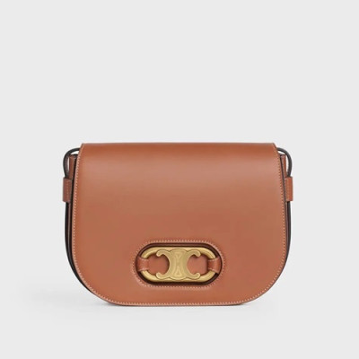 [핫 신상]Celine 2020 Maillon Triomphe Leather Shoulder Bag,23CM - 셀린느 2020 메일론 트리옴페 레더 숄더백 ,193123-1,23CM,브라운