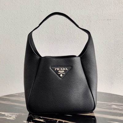 Prada 2020 Leather Bucket Tote Bag,23CM - 프라다 2020 레더 버킷 토트백,1BC127-3,23cm,블랙