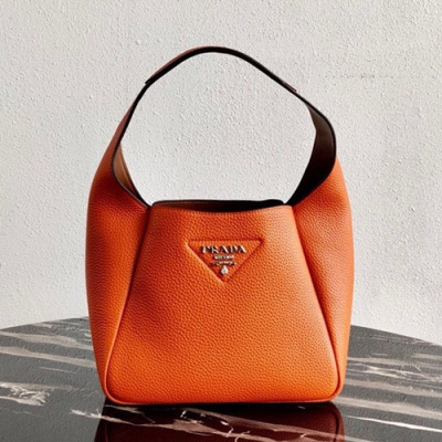 Prada 2020 Leather Bucket Tote Bag,23CM - 프라다 2020 레더 버킷 토트백,1BC127-4,23cm,오렌지