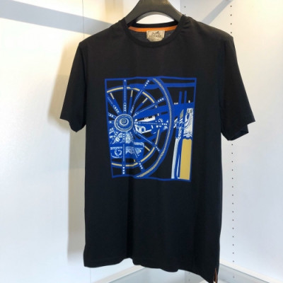 [에르메스]Hermes 2020 Mens Crew-neck Silket Short Sleeved Tshirts - 에르메스 2020 남성 크루넥 실켓 반팔티 Her0489x.Size(m - 3xl).블랙