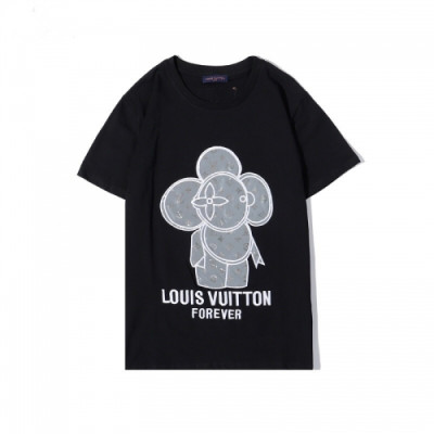 Louis vuitton 2020 Mens Logo Cotton Short Sleeved Tshirts - 루이비통 2020 남성 로고 코튼 반팔티 Lou01987x.Size(s - 2xl).블랙