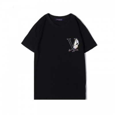 Louis vuitton 2020 Mens Logo Cotton Short Sleeved Tshirts - 루이비통 2020 남성 로고 코튼 반팔티 Lou01989x.Size(s - 2xl).블랙