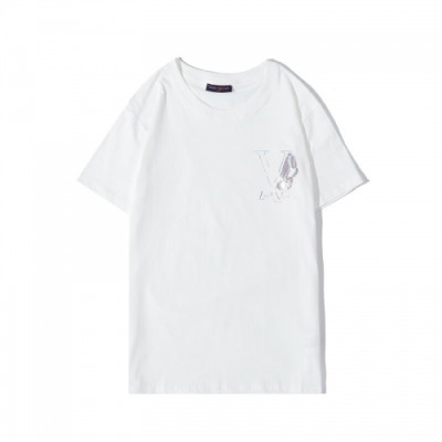 Louis vuitton 2020 Mens Logo Cotton Short Sleeved Tshirts - 루이비통 2020 남성 로고 코튼 반팔티 Lou01990x.Size(s - 2xl).화이트