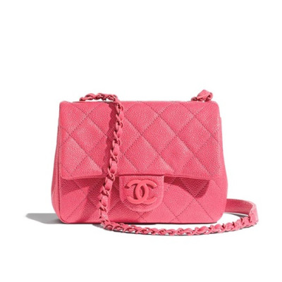 Chanel 2020 Leather Chain Shoulder Cross Bag,19CM - 샤넬 2020 여성용 레더 체인 숄더 크로스백,CHAB1536,19CM,핑크