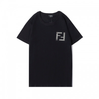 [펜디]Fendi 2020 Mens Logo Casual Short Sleeved Tshirts - 펜디 2020 남성 로고 캐쥬얼 코튼 반팔티 Fen0747x.Size(s - 2xl).블랙