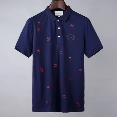 [매장판]Gucci 2020 Mm/Wm Logo Cotton Short Sleeved Polo Tshirts - 구찌 2020 남/녀 로고 코튼 폴로 반팔티 Guc02858x.Size(m - 2xl).네이비