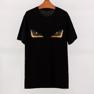 [펜디]Fendi 2020 Mens Logo Casual Short Sleeved Tshirts - 펜디 2020 남성 로고 캐쥬얼 코튼 반팔티 Fen0750x.Size(xl - 3xl).블랙