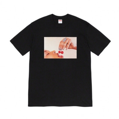 [슈프림]Supreme 2020 Mens Logo Cotton Short Sleeved Tshirts - 슈프림 2020 남성 로고 코튼 반팔티 Sup0094x.Size(s - xl).블랙