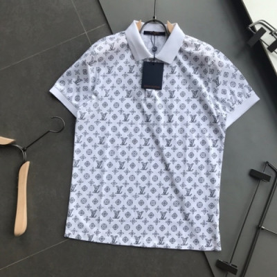 [루이비통]Louis vuitton 2020 Mens Logo Cotton Short Sleeved Polo Tshirts - 루이비통 2020 남성 로고 코튼 폴로 반팔티 Lou02034x.Size(s - 2xl).화이트