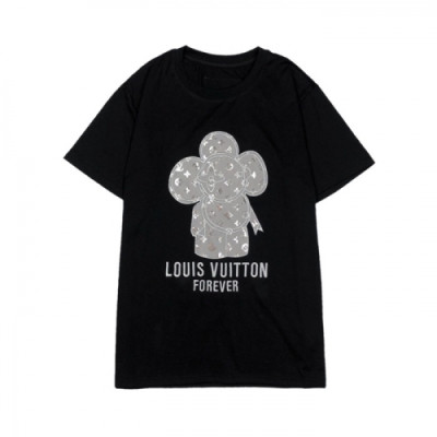 Louis vuitton 2020 Mens Logo Cotton Short Sleeved Tshirts - 루이비통 2020 남성 로고 코튼 반팔티 Lou02036x.Size(s - 2xl).블랙