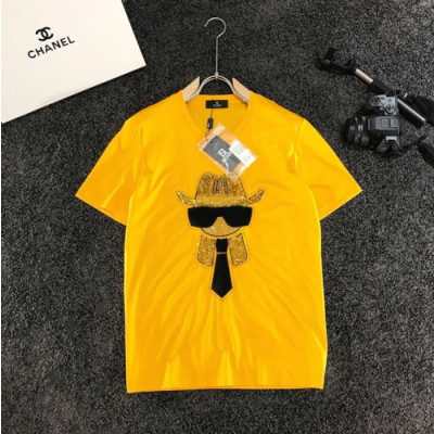 [펜디]Fendi 2020 Mens Logo Casual Short Sleeved Tshirts - 펜디 2020 남성 로고 캐쥬얼 코튼 반팔티 Fen0751x.Size(s - 3xl).옐로우