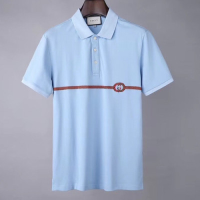 [매장판]Gucci 2020 Mens Logo Short Sleeved Polo Tshirts - 구찌 2020 남성 로고 폴로 반팔티 Guc02907x.Size(m - 2xl).블루