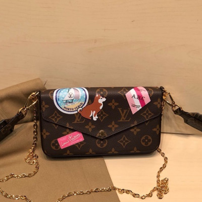 Louis Viutton 2020 Pochette Monogram Felice Chain Shouder Bag ,21cm - 루이비통 2020 포쉐트 모노그램 펠리시 체인 숄더백 M61276,LOUB2226 ,21cm,브라운