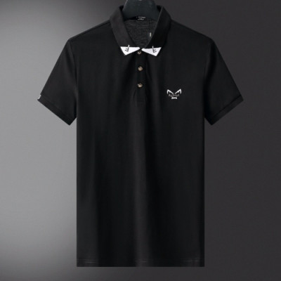 [펜디]Fendi 2020 Mens Logo Casual Short Sleeved Polo Tshirts - 펜디 2020 남성 로고 캐쥬얼 코튼 폴로 반팔티 Fen0759x.Size(m - 3xl).블랙