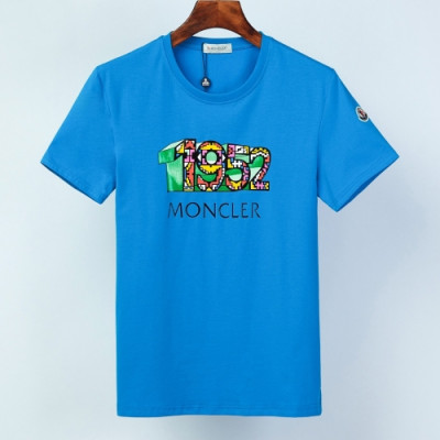 [매장판]Moncler 2020 Mens Logo Crew-neck Short Sleeved Tshirts - 몽클레어 2020 남성 로고 크루넥 반팔티 Moc01795x.Size(m - 3xl).블루