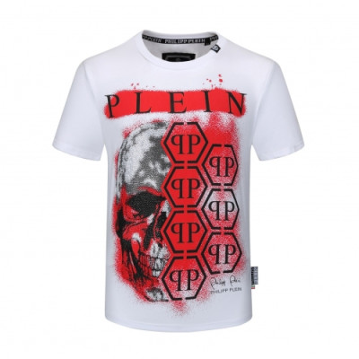 [필립플레인]Philipp-plein 2020 Mens Logo Cotton Short Sleeved Tshirts - 필립플레인 2020 남성 로고 코튼 반팔티 Phi0109x.Size(m - 4xl).화이트