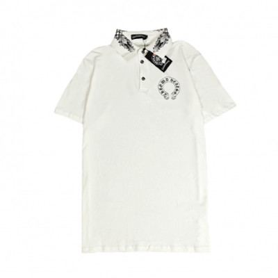 [크롬하츠]Chrome hearts 2020 Mens Logo Casual Short Sleeved Polo Tshirts - 크롬하츠 2020 남성 로고 캐쥬얼 폴로 반팔티 Chr0275x.Size(s - xl).화이트