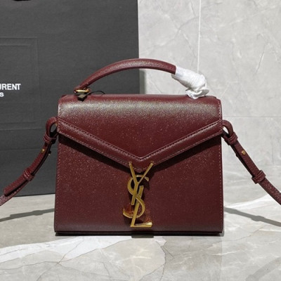 Saint Laurent 2020 Women Cassandra Chain Shoulder Bag,20CM - 입생로랑 2020 여성용 카산드라 체인 숄더백 602716, SLB0570,20CM,와인