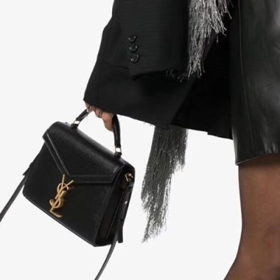 Saint Laurent 2020 Women Cassandra Chain Shoulder Bag,20CM - 입생로랑 2020 여성용 카산드라 체인 숄더백 602716, SLB0573,20CM,블랙