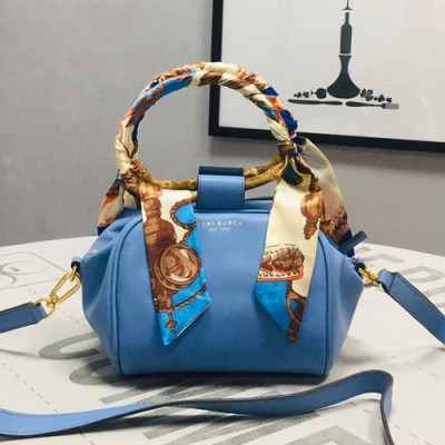 Tory Burch 2020 Leather Tote Shoulder Bag,20cm - 토리버치 2020 레더 토트 숄더백 TBB0262,20cm,블루