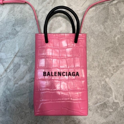 Balenciaga 2020 Leather Super Mini Tote Shoulder Bag / Phone Bag,18CM - 발렌시아가 2020 여성용 레더 슈퍼 미니 토트 숄더백 / 폰 백,BGB0612,18CM,핑크