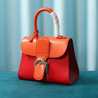 Delvaux 2020 Brillant Leather Tote Shoulder Bag,20CM - 델보 2020 브리앙 레더 토트 숄더백,DVB0352.20CM,레드오렌지