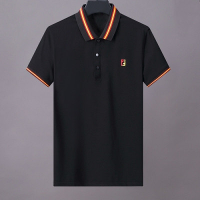 [펜디]Fendi 2020 Mens Logo Casual Short Sleeved Polo Tshirts - 펜디 2020 남성 로고 캐쥬얼 코튼 폴로 반팔티 Fen0781x.Size(m - 3xl).블랙