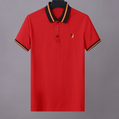 [펜디]Fendi 2020 Mens Logo Casual Short Sleeved Polo Tshirts - 펜디 2020 남성 로고 캐쥬얼 코튼 폴로 반팔티 Fen0782x.Size(m - 3xl).레드