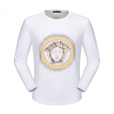 Versace 2020 Mens Medusa Crew-neck Silket Tshirts - 베르사체 2020 남성 메두사 크루넥 실켓 긴팔티 Ver0690x.Size(m - 3xl).화이트