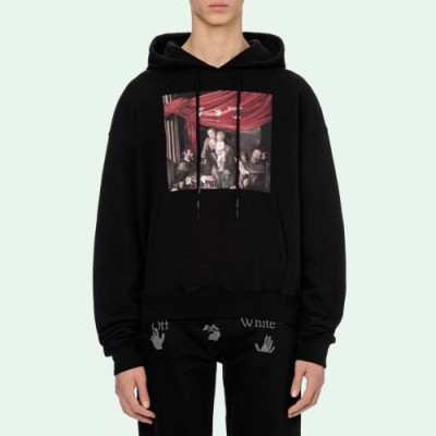 [오프화이트]Off-white 2020 Mens Logo Cotton Zip-up Hoodie - 오프화이트 2020 남성 로고 코튼 집업 후드티 Off0532x.Size(s - xl).블랙