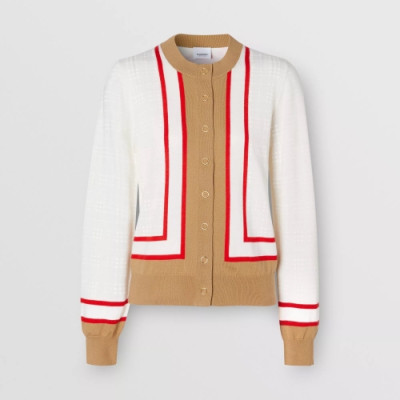 Burberry 2019 Womens Vintage V-neck Wool Cardigan - 버버리 2019 여성 빈티지 브이넥 울 가디건 Bur02916x.Size(s - 2xl).화이트