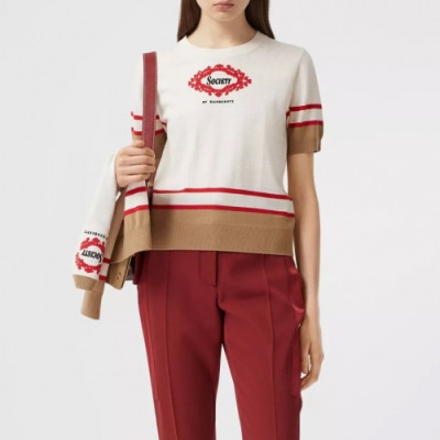 [버버리]Burberry 2020 Womens Vintage Short Sleeved Sweaters - 버버리 2020 여성 빈티지 스웨터 Bur02921x.Size(s - xl).화이트