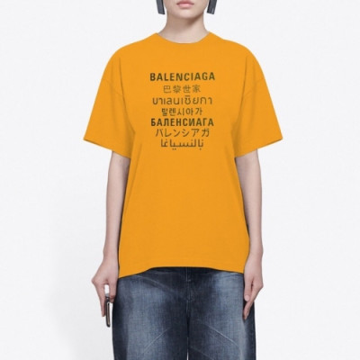 [발렌시아가]Balenciaga 2020 Mm/Wm Logo Cotton Short Sleeved Tshirts - 발렌시아가 2020 남/녀 로고 코튼 반팔티 Bal0772x.Size(xs - l).오렌지