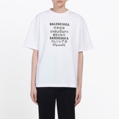 [발렌시아가]Balenciaga 2020 Mm/Wm Logo Cotton Short Sleeved Tshirts - 발렌시아가 2020 남/녀 로고 코튼 반팔티 Bal0773x.Size(xs - l).화이트