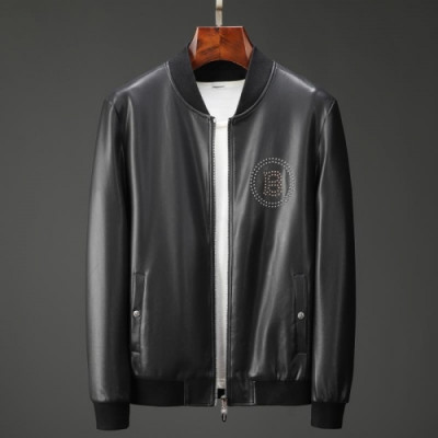 [버버리]Burberry 2020 Mens Casual Leather Jackets - 버버리 2020 남성 캐쥬얼 가죽 자켓 Bur03096x.Size(m - 3xl).블랙