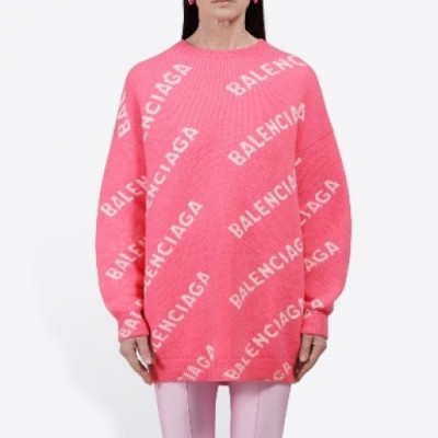 [발렌시아가]Balenciaga 2020 Womens Logo Crew-neck Sweaters - 발렌시아가 2020 여자 로고 크루넥 스웨터 Bal0794x.Size(xs - m).핑크