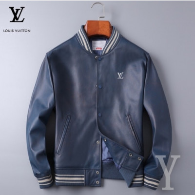 [루이비통]Louis vuitton 2020 Mens Logo Leather Jackets - 루이비통 2020 남성 로고 가죽 자켓 Lou02292x.Size(m - 3xl).블루