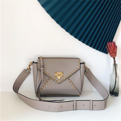 [발렌티노] Valentino Leather Garavani Rockstud Hype Shoulder Bag 26cm - 발렌티노 가라바니 락스터드 숄더백 VTB1030, 26cm, 그레이