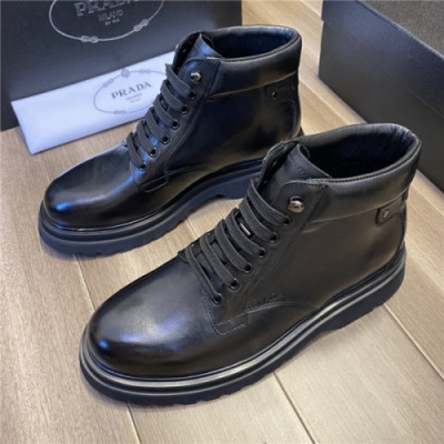 Prada 2020 Men's Leather Ankle Boots - 프라다 2020 남성용 레더 앵글부츠 , PRAS0587, Size(240-275), 블랙