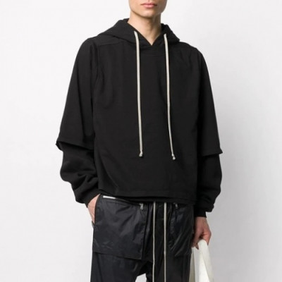 [릭오웬스]Rick Owens 2020 Mens Logo Cotton Zip-up Hooded - 릭오웬스 2020 남성 로고 코튼 집업 후드티 Ric0044x.Size(s - xl).블랙