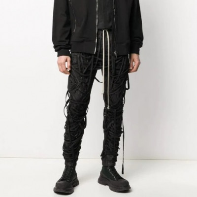 [릭오웬스]Rick Owens 2020 Mens Logo Cotton Pants - 릭오웬스 2020 남성 로고 코튼 팬츠 Ric0053x.Size(m - 2xl).블랙