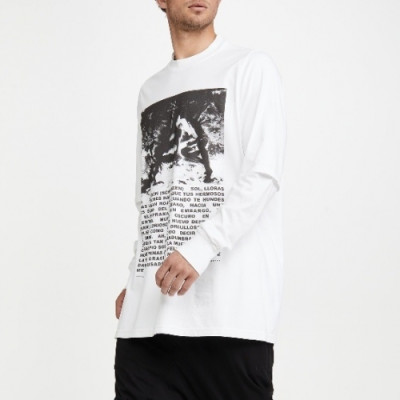 [릭오웬스]Rick Owens 2020 Mens Logo Cotton man-to-man - 릭오웬스 2020 남성 로고 코튼 맨투맨 Ric0078x.Size(s - xl).화이트