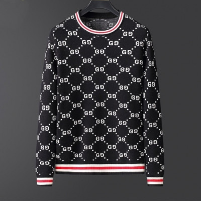 [구찌]Gucci 2020 Mens Logo Crew-neck Wool Sweaters - 구찌 2020 남성 로고 코튼 크루넥 울 스웨터 Guc03138x.Size(m - 3xl).블랙