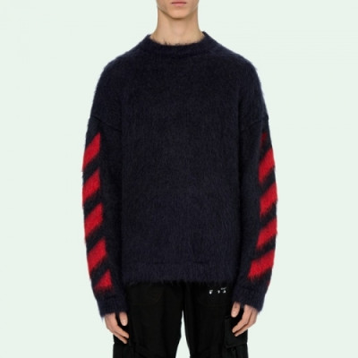 [오프화이트]Off-white 2020 Mm/Wm Brush Mohair Knit Sweater - 오프화이트 2020 남자 브러쉬 모헤어 니트 스웨터 Off0591x.Size(s - l).블랙