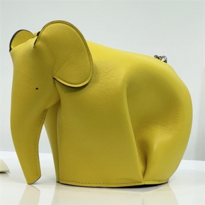 [로에베] Loevve 2020 Women's  Leather Elephant Shoulder Bag, 20cm - 로에베 2020 여성용 엘리펀트 숄더백, 20cm,   LOEB0476, 옐로우