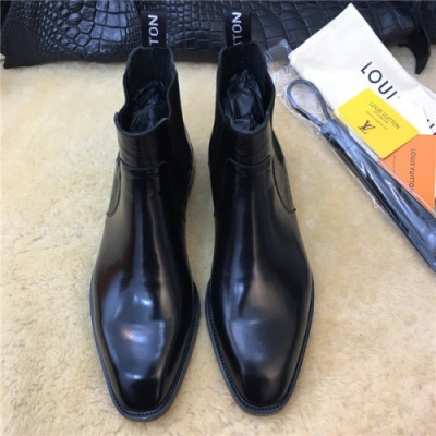 Louis Vuitton 2020 Men's Leather Ankle Boots - 루이비통 2020 남서용 레더 앵글부츠,Size(240-275),LOUS1427,블랙