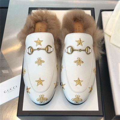 Gucci 2020 Women's Leather Wool Slipper - 구찌 2020 여성용 레더 울 슬리퍼,Size(225-255),GUCS1217,화이트