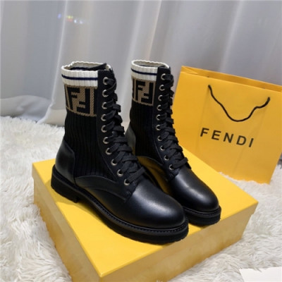 Fendi 2020 Women's Leatehr Ankle Boots - 펜디 2020 여서용 레더 앵글부츠, Size(225-255), FENS0340,블랙